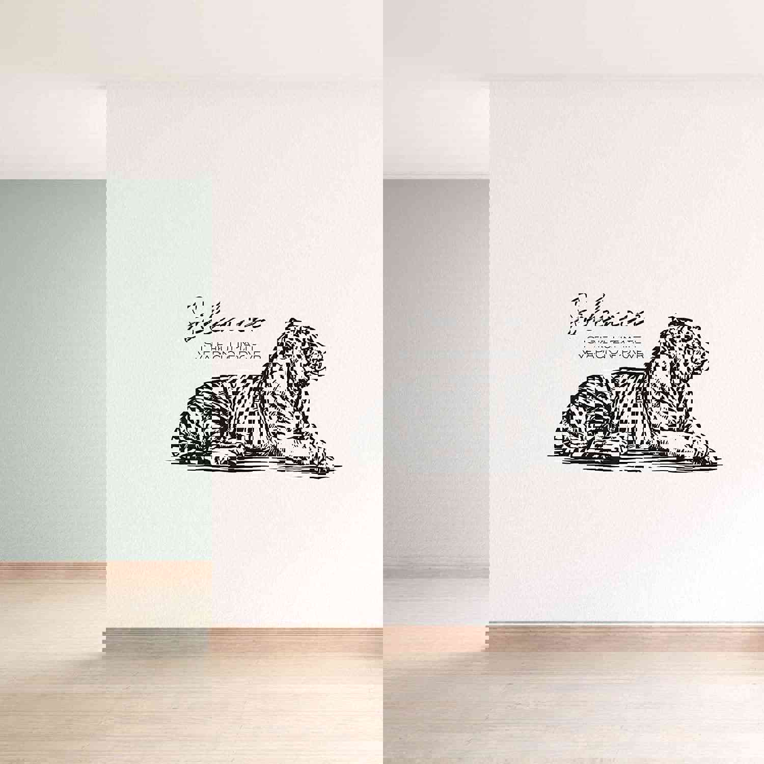 Animal Life Quote Vinyl Wall Sticker Decal - Silence Tiger Tigers Motivation Quote