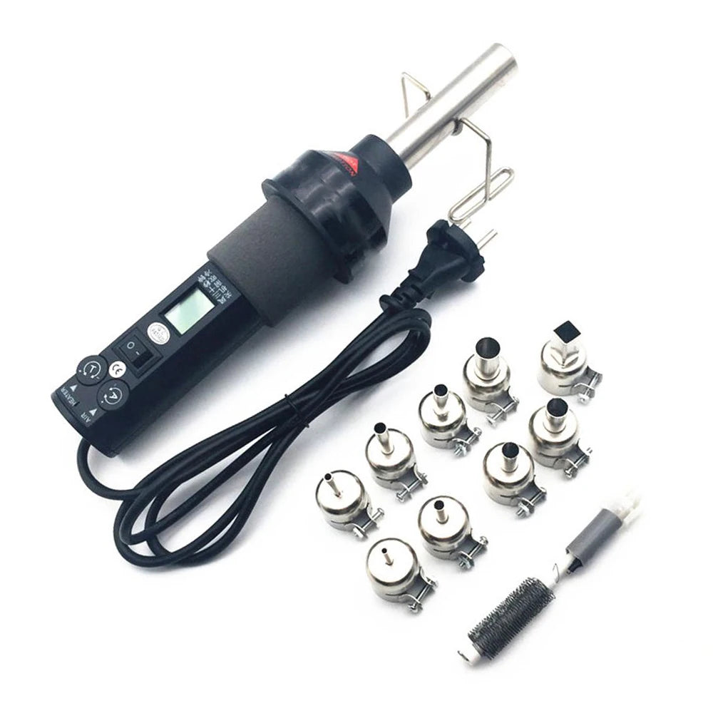 450W Soldering Hot Air Gun with 9pcs Wind Nozzle - Electronic Heat Tool for SMD SOIC CHIP BGA