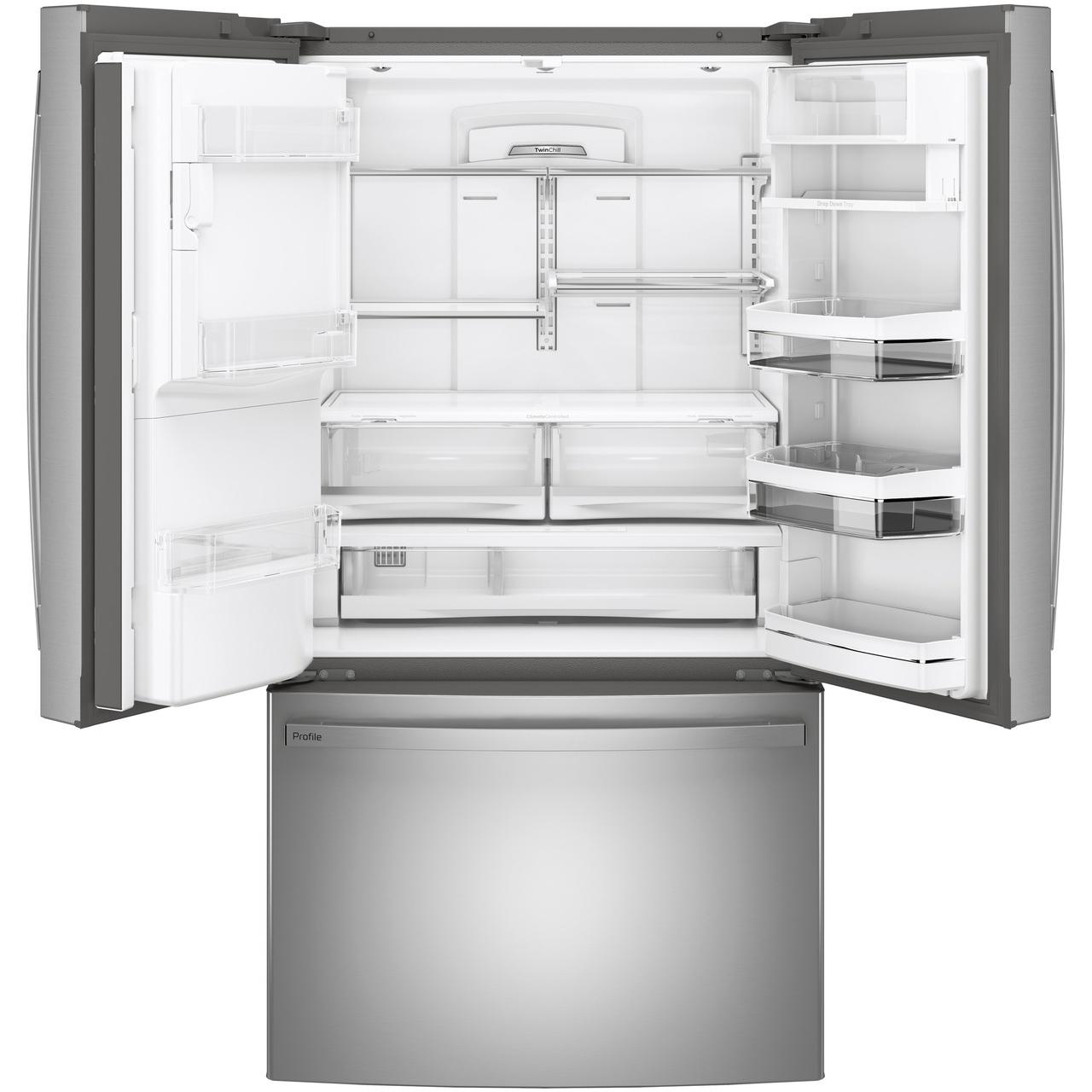 GE Profile 36-inch Counter-Depth French 3-Door Refrigerator with Water and Ice Dispenser