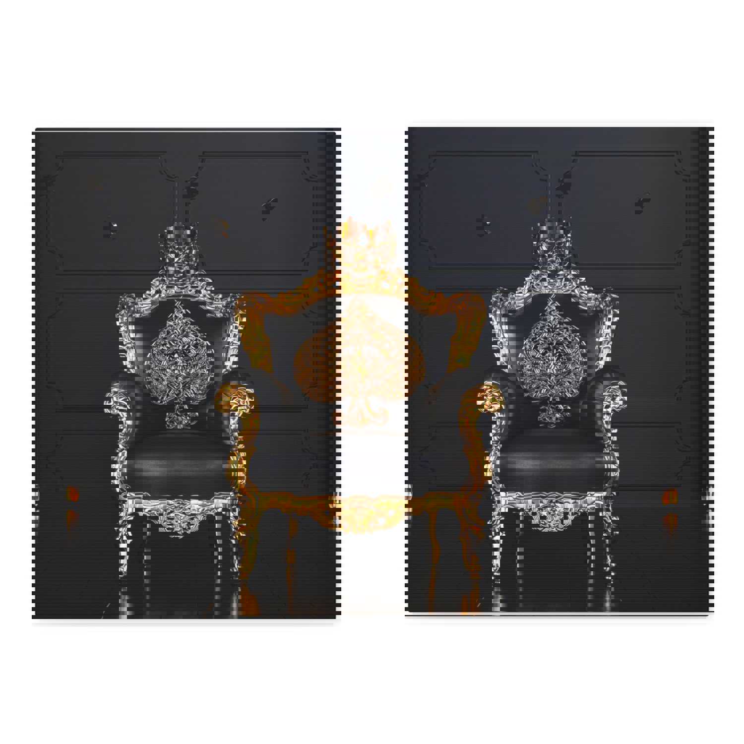 3D Sitting Spades Playing Card Canvas Wall Art - Ready-to-Hang Home Decor