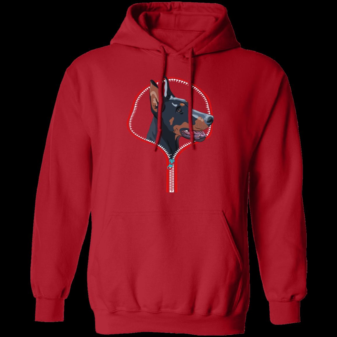 DOBERMAN ZIP-DOWN LADIES Pullover Hoodie - 8 oz, Unisex, Digital Print