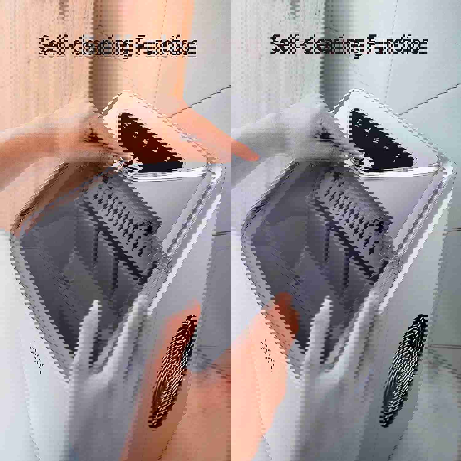 Countertop Ice Maker with Self-Cleaning, 9 Cubes in 6 Mins, 26Lbs/24Hrs, 2 Ice Sizes for Home Kitchen Office Bar Party, Silver