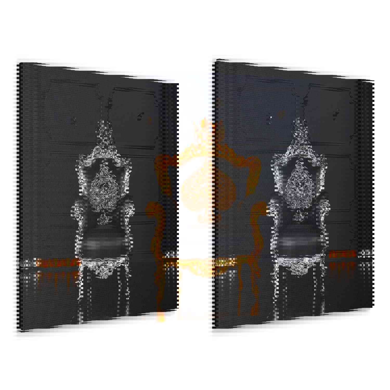 3D Sitting Spades Playing Card Canvas Wall Art - Ready-to-Hang Home Decor