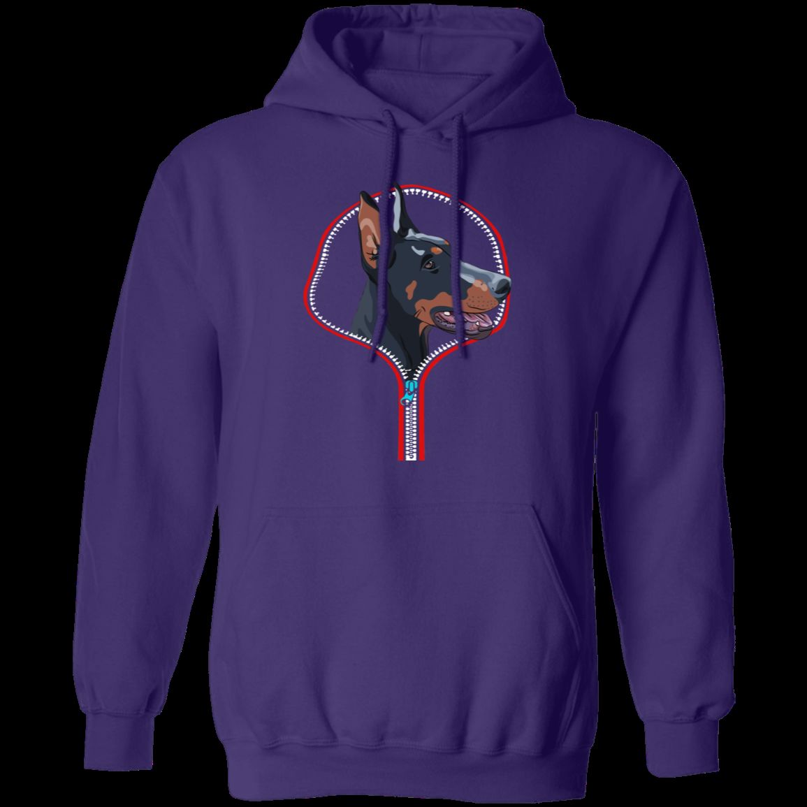 DOBERMAN ZIP-DOWN LADIES Pullover Hoodie - 8 oz, Unisex, Digital Print