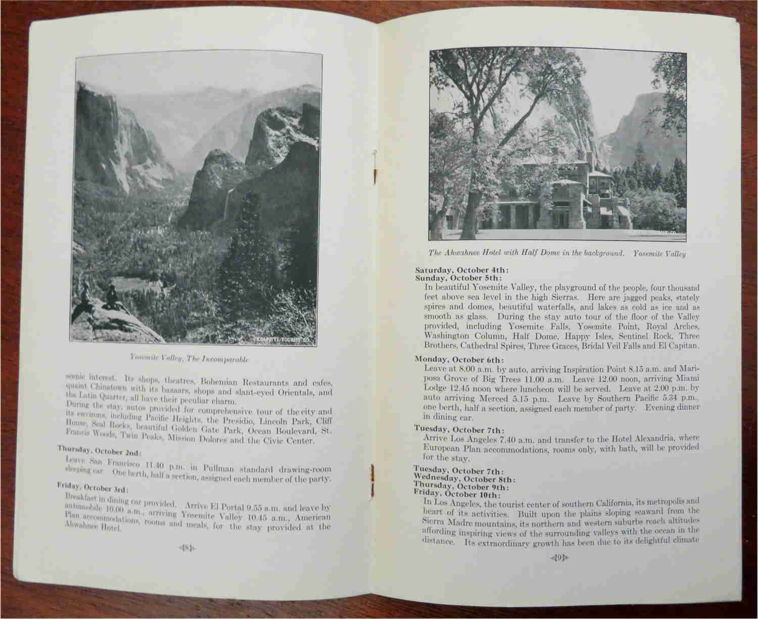 California Tour Colpitts Tourist Company 1930 Itinerary Illustrated Advert Book
