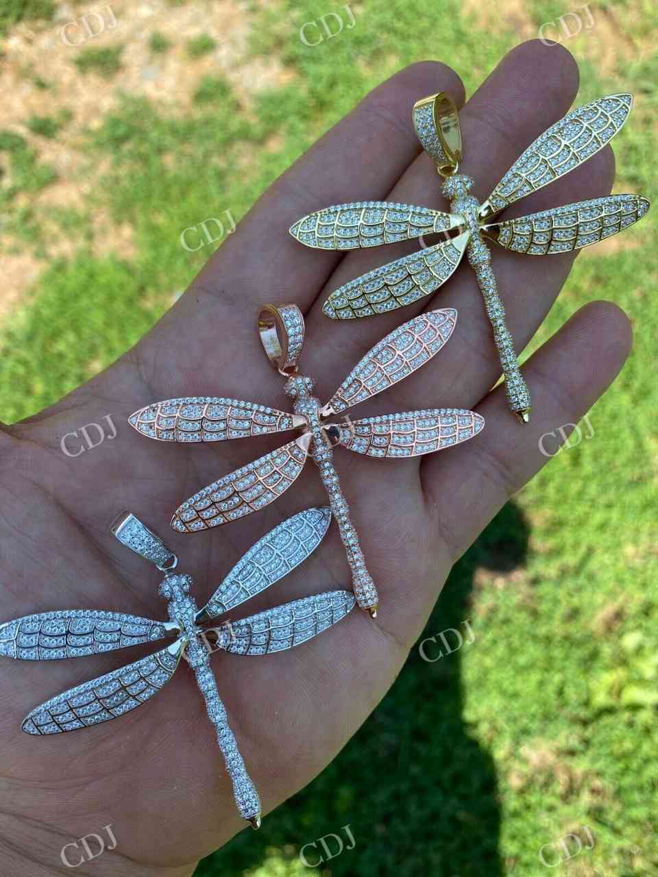 14k Gold Dragonfly Pendant Necklace for Women