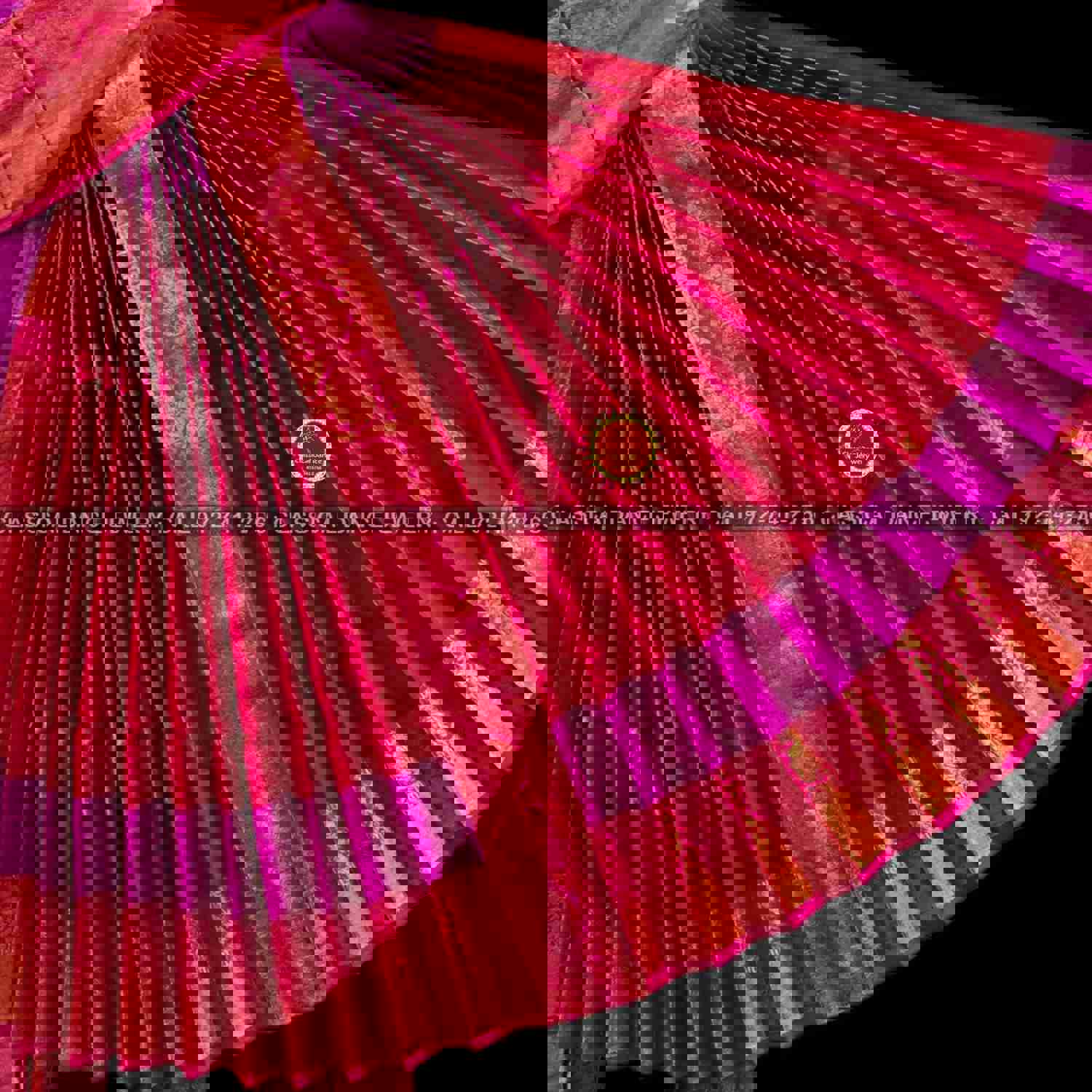 PURPLE PINK 36 inch Kuchipudi Dance Costume | Art Silk Dharmavaram Kanchi | Classical Dance Jewelry