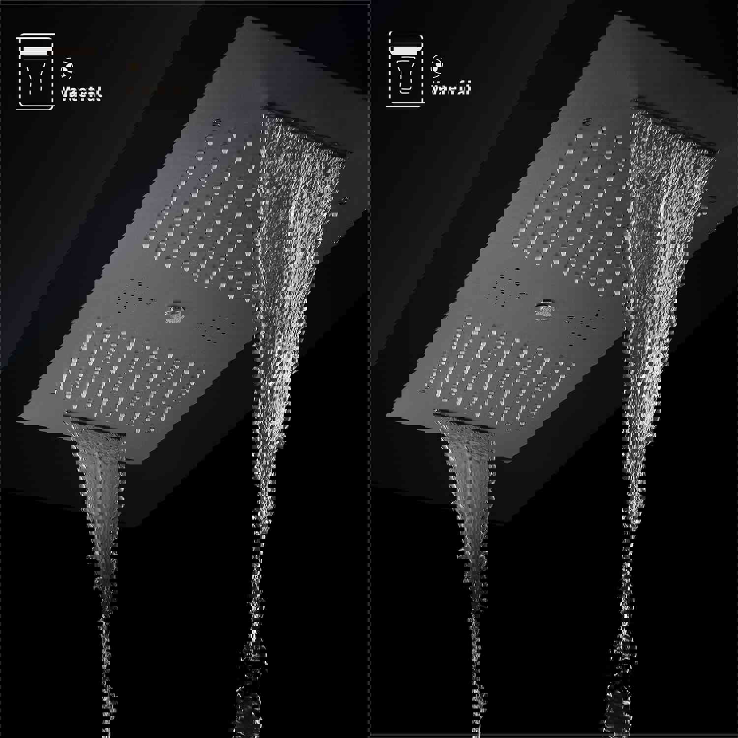 Niagara 36 Complete Luxury Thermostatic LED Music Shower Set with Waterfall Rainfall Water Column Functions