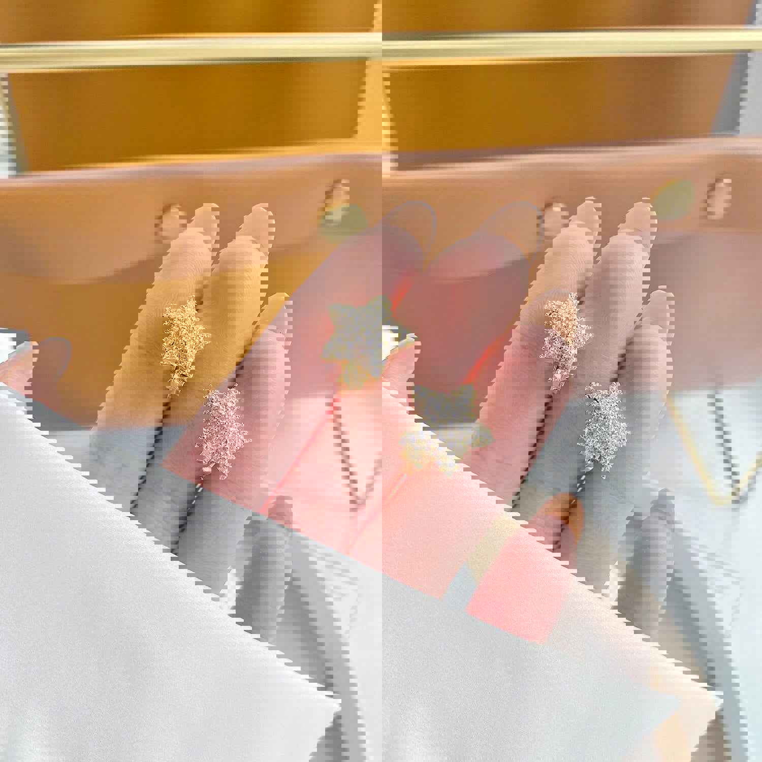 2022 Korea Design 14K Gold Plated AAA Zircon Star Earrings for Women