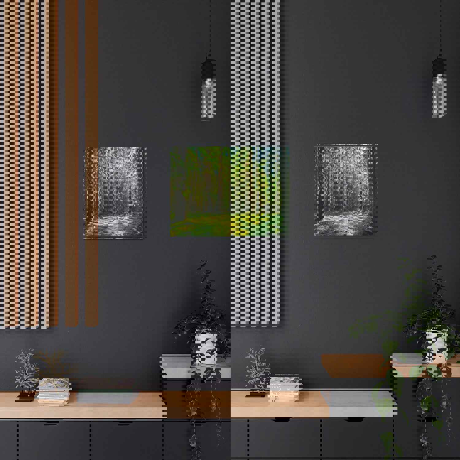 Sunlight Green Forest Tree Nature Wilderness Photography Canvas Wall Art for Home Decor