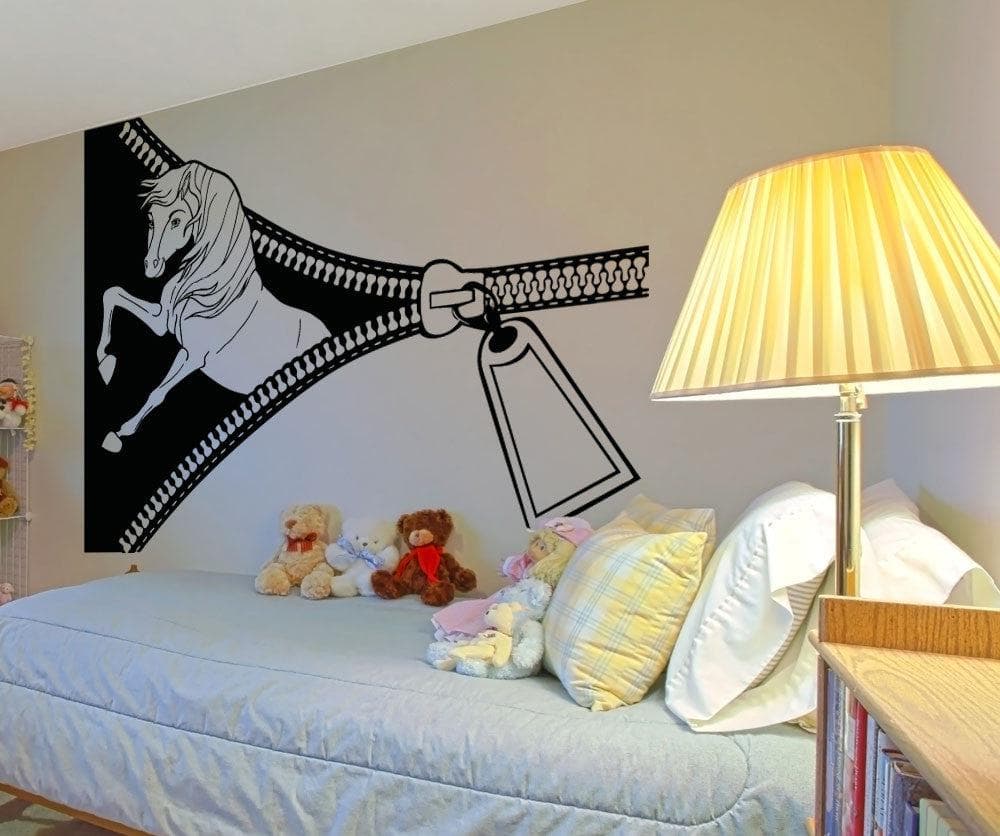 Vinyl Wall Decal Sticker Horse Zipper #OS_AA1360 - Removable & Easy to Apply