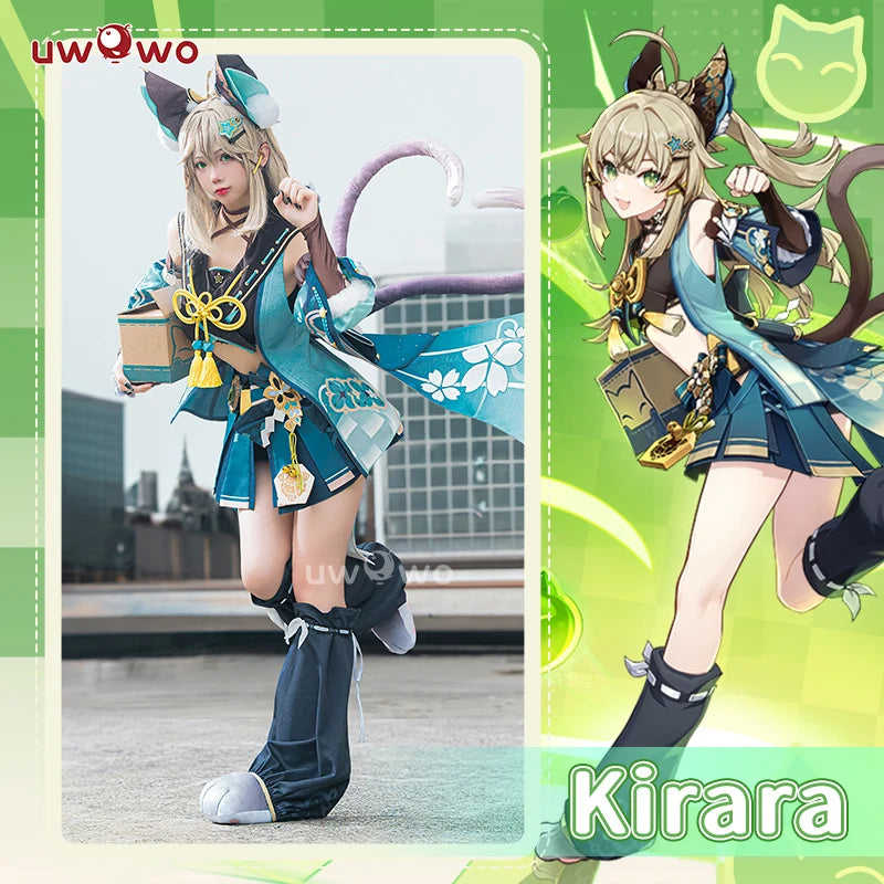 UWOWO Kirara Cosplay Costume with Cat Tail Ears for Genshin Impact Fans