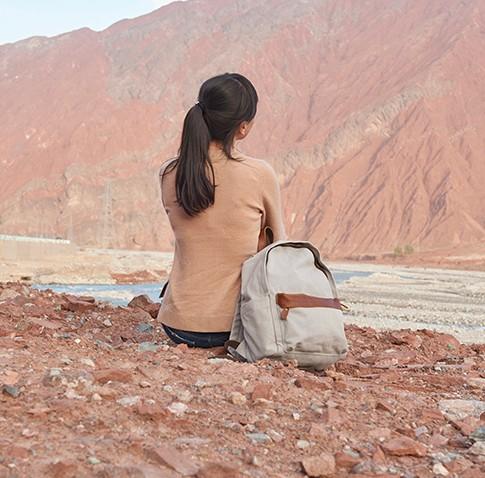 Cool Canvas Gray Mens Backpack - Durable Travel & School Bag