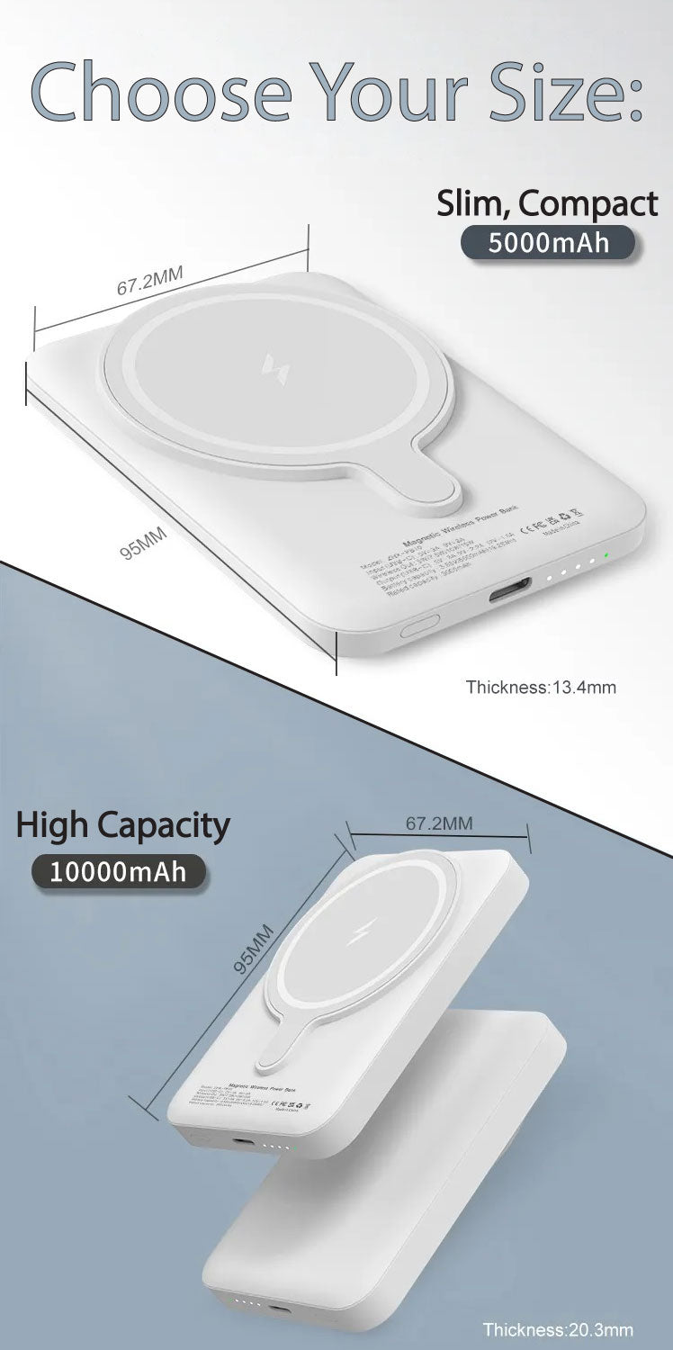 DistinctInk Magnetic Battery Pack - Wireless Portable Charger for MagSafe iPhone 14/13/12 Series