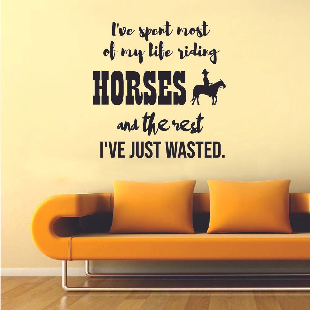 Cowboy Quotes Vinyl Wall Sticker - Durable Horse Riding Themed Decal