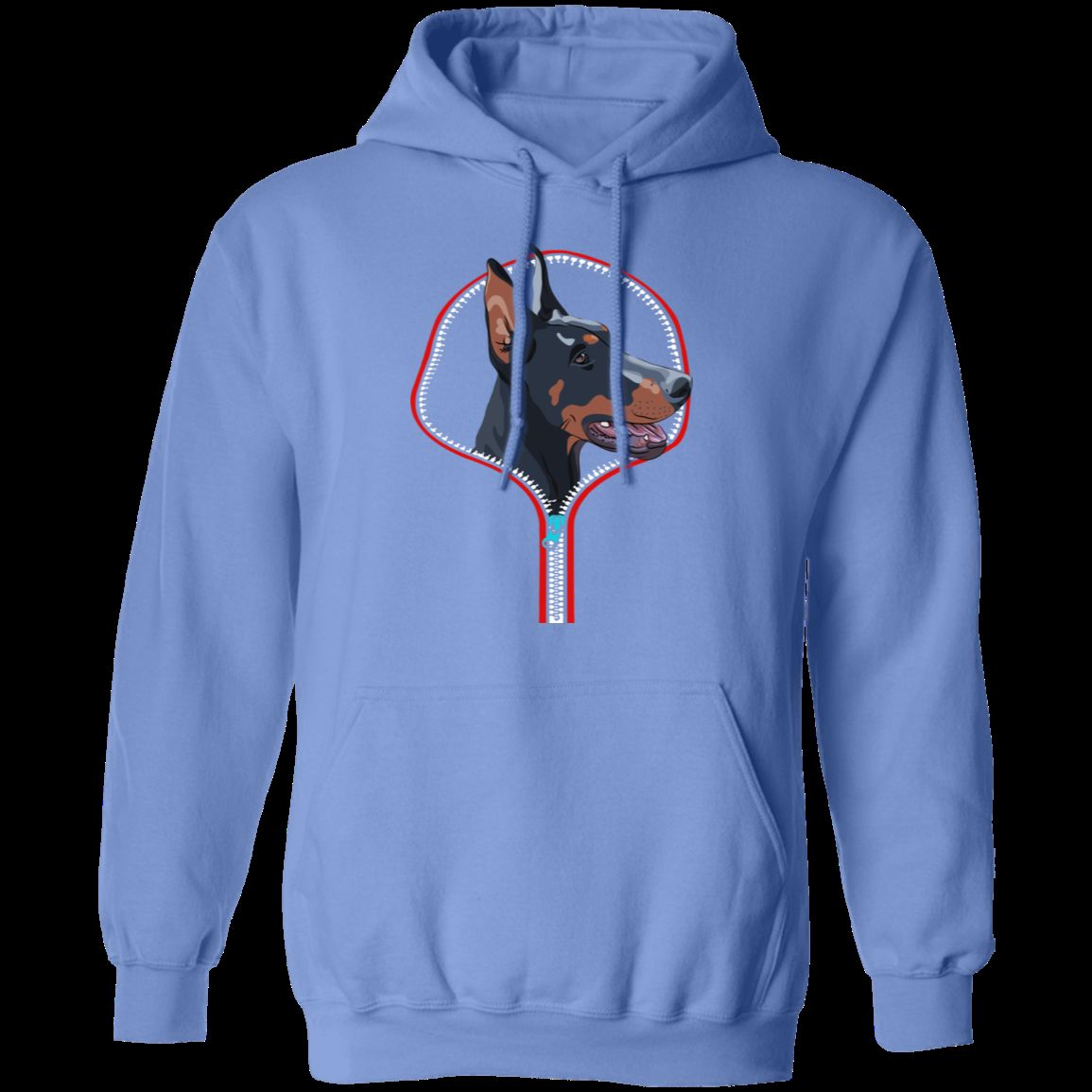 DOBERMAN ZIP-DOWN LADIES Pullover Hoodie - 8 oz, Unisex, Digital Print