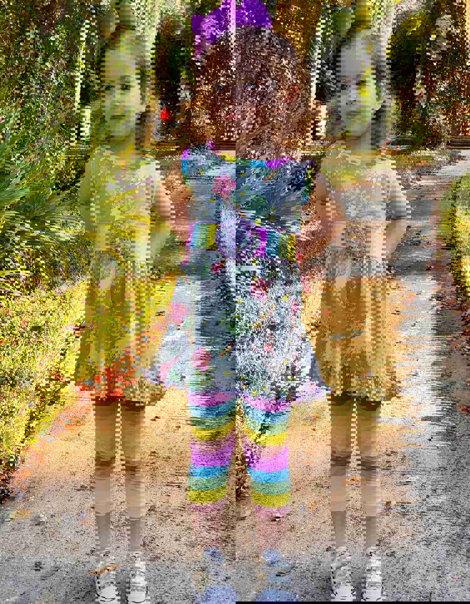 AnnLoren Big Girls Unicorns Rainbow Dress Leggings Boutique Clothing Set