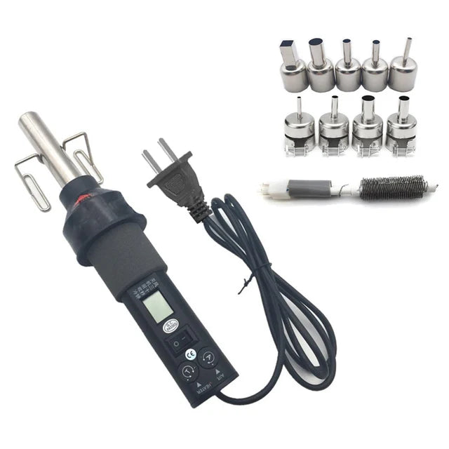 450W Soldering Hot Air Gun with 9pcs Wind Nozzle - Electronic Heat Tool for SMD SOIC CHIP BGA