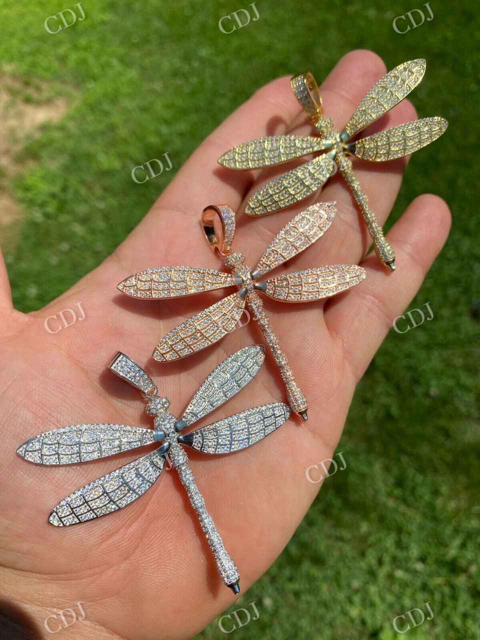 14k Gold Dragonfly Pendant Necklace for Women