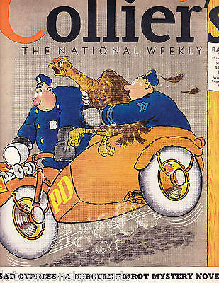 Agatha Christie Police Clay Ewing Cover Art Antique Colliers Magazine 1938