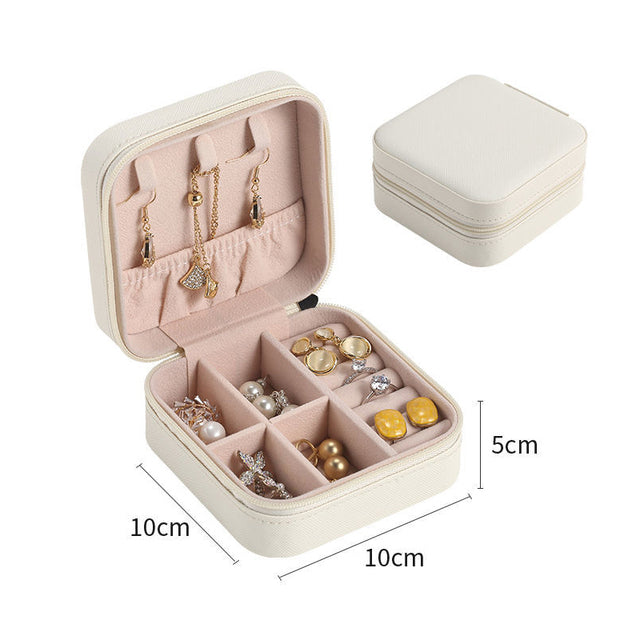 Jewelry Zipper Box Storage - High-Quality Leather Jewelry Organizer