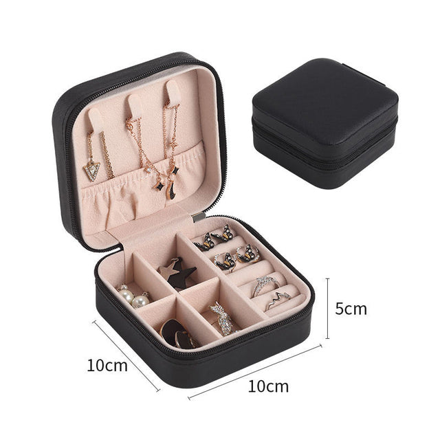 Jewelry Zipper Box Storage - High-Quality Leather Jewelry Organizer