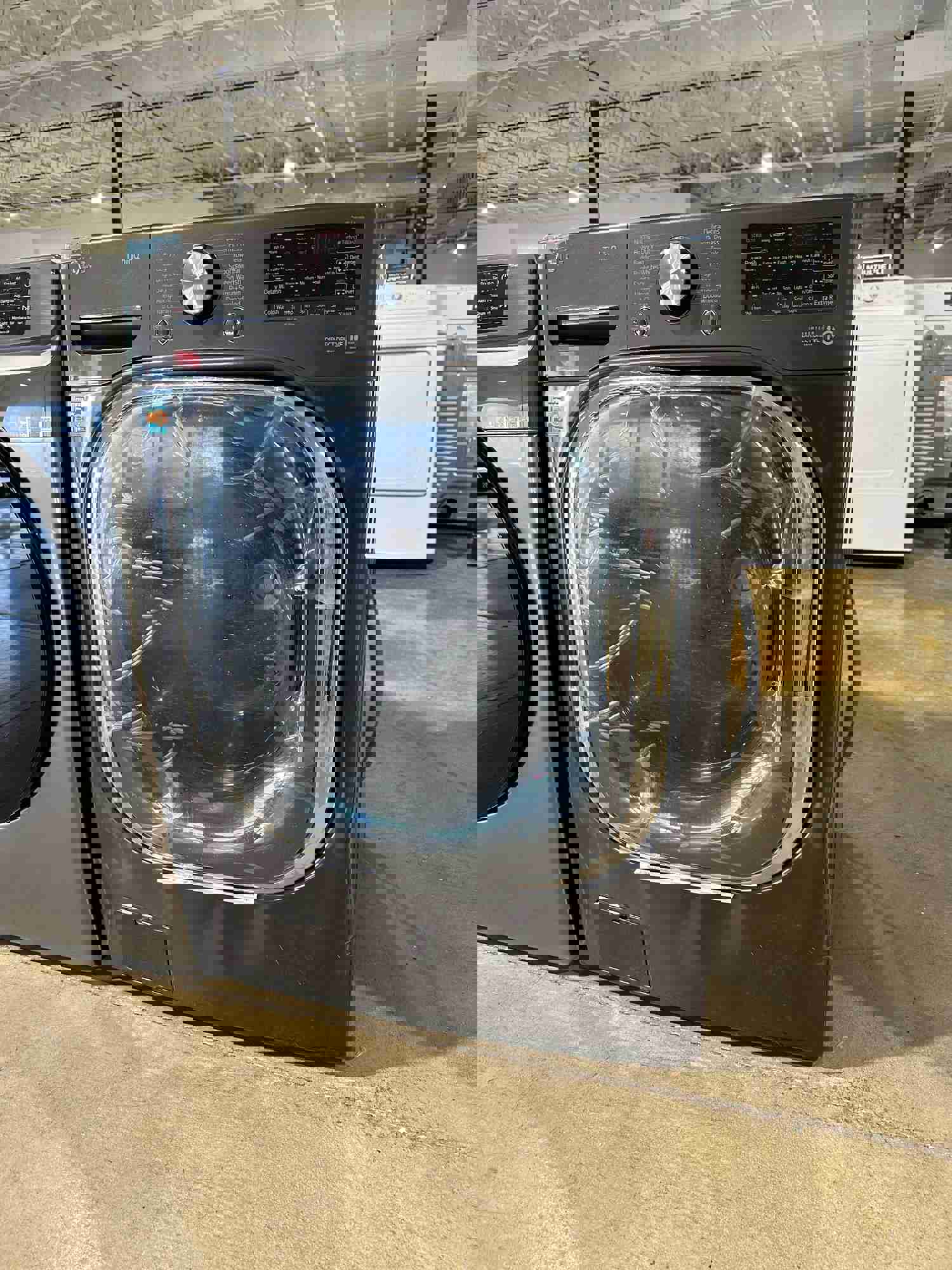 LG 5.0 Cu. Ft. High-Efficiency Stackable Smart Front Load Washer with Steam - Black Steel