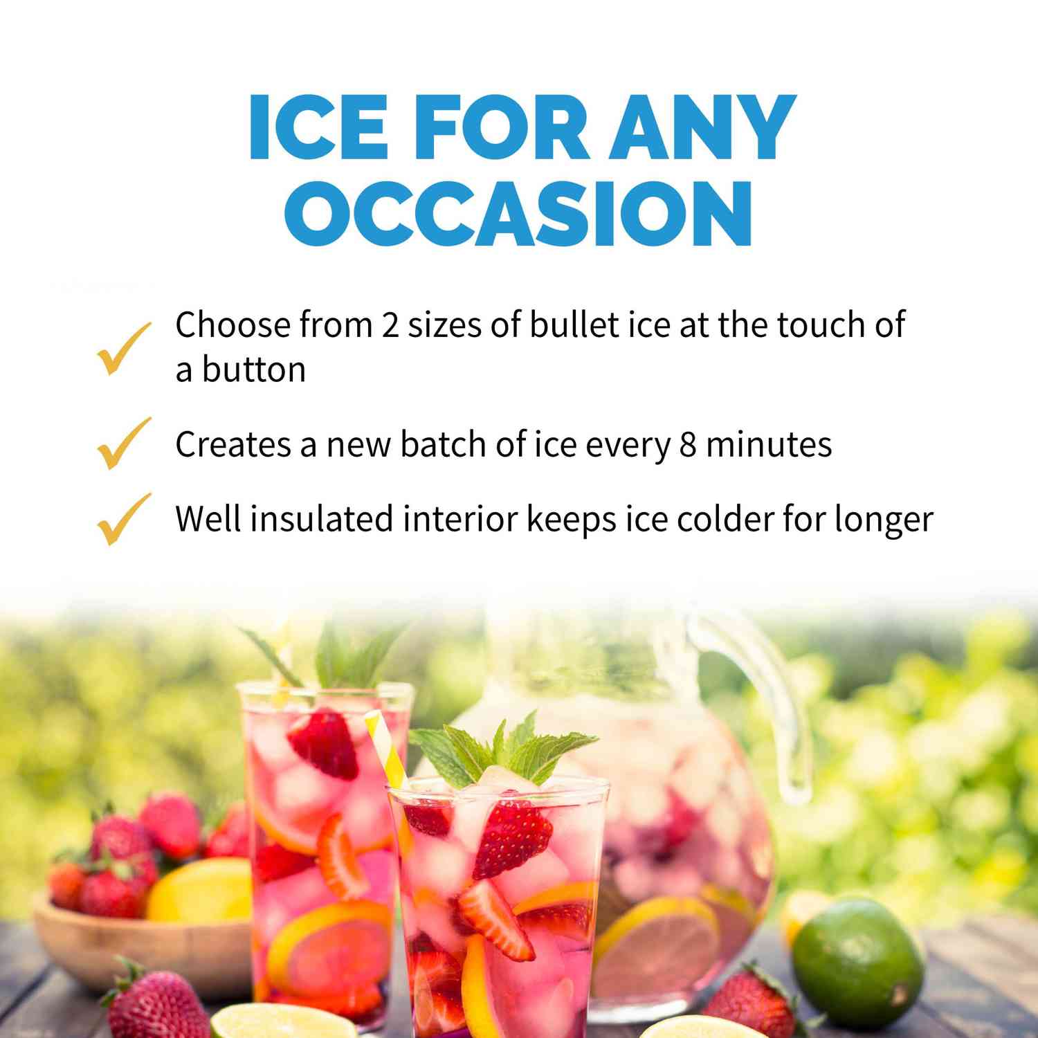 Newair Portable Ice Maker, 33 lbs. of Ice a Day with 2 Ice Sizes, BPA-Free Parts