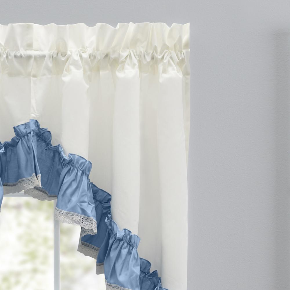 Ellis Curtain Madelyn Ruffled Victorian Swag for Windows with Lace Edge