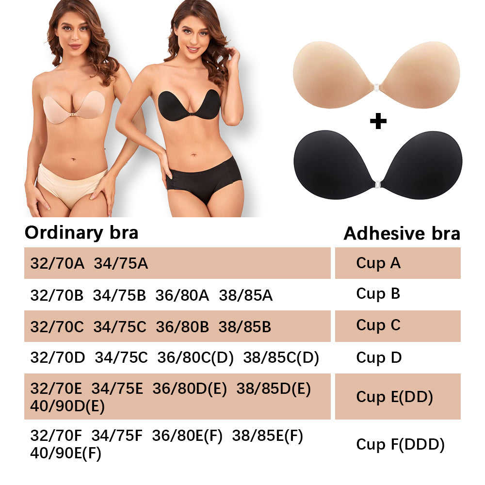 LauraCollection® Adhesive Invisible Reusable Push Up Bra - Buy 1 Get 1 Free