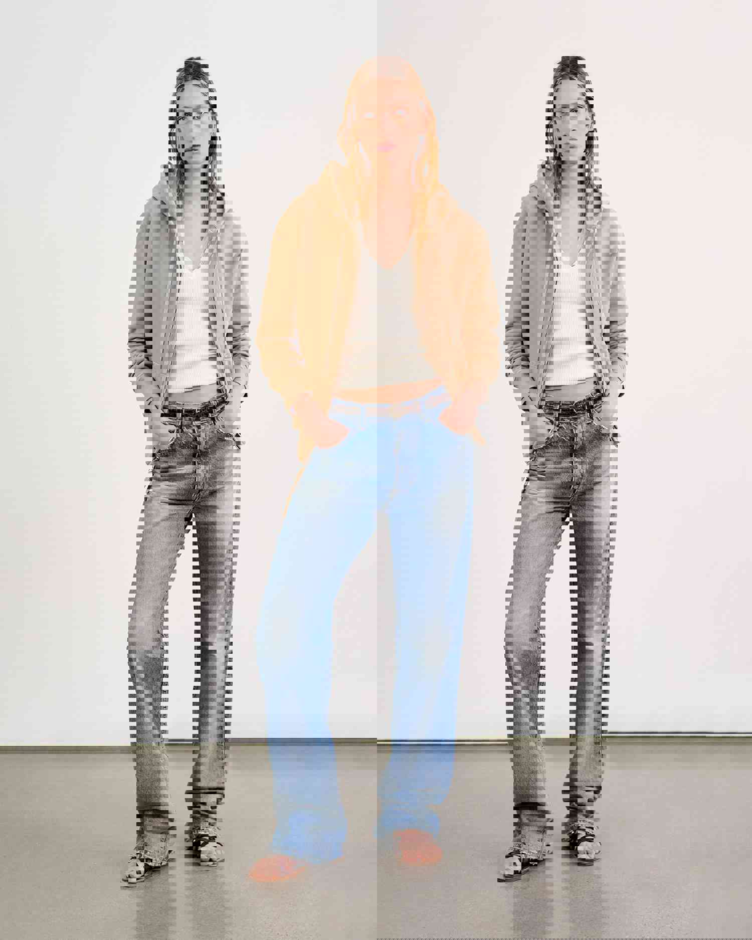 Nili Lotan Callie Zip Up Hoodie - Vintage Distressed Style