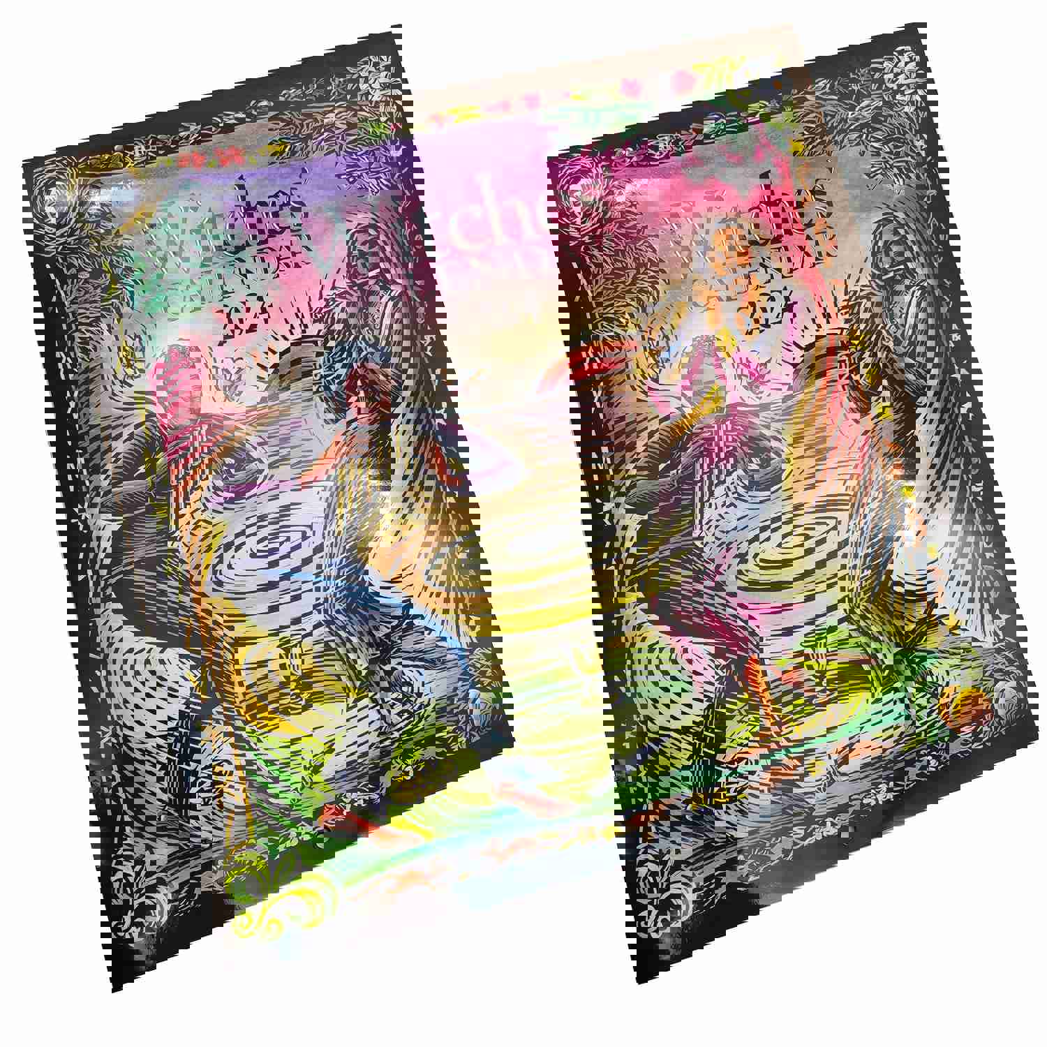 1pc 2024 Witches Calendar - Creative Wall Calendar for Home & Office Decor