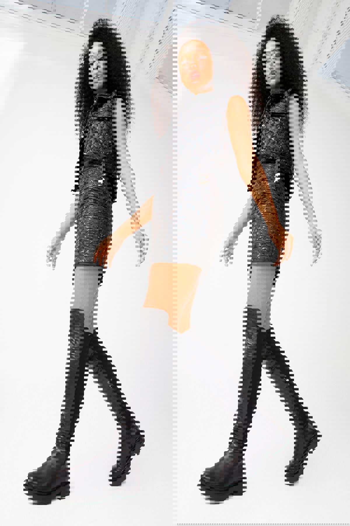 Harmony Belle Black Leather Knee High Women Boot