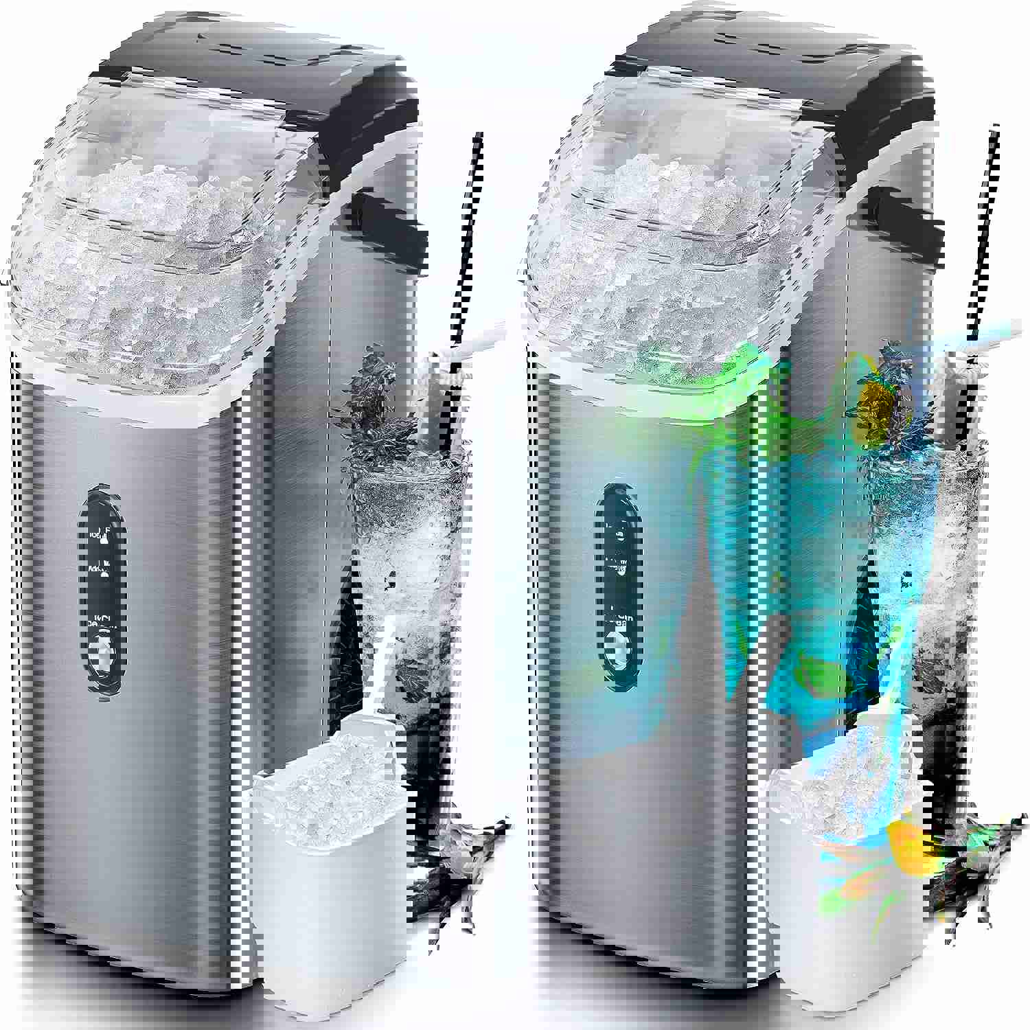 Nugget Countertop Ice Maker with Soft Chewable Ice, 34Lbs/24H, Pebble Portable Ice Machine