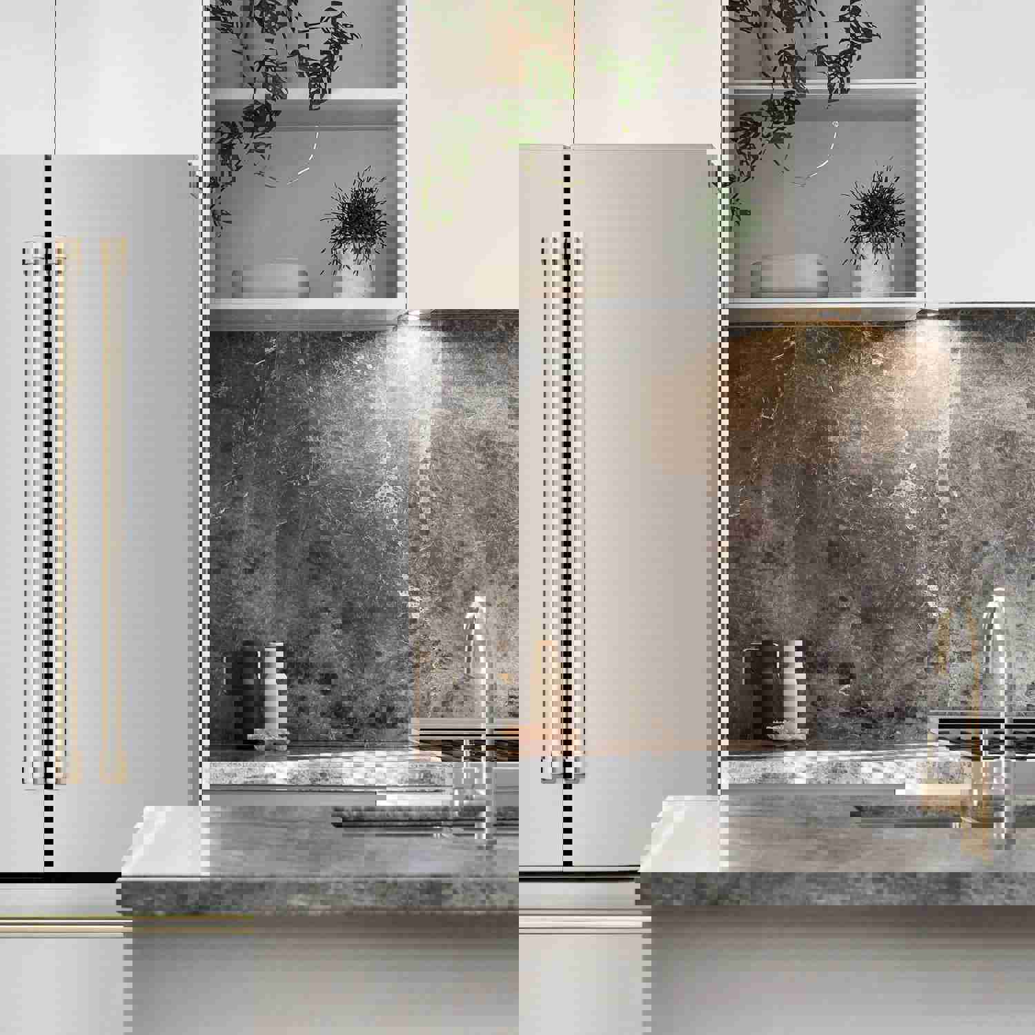 ZLINE 36 In. Autograph 22.5 cu. ft. Refrigerator with Ice Maker in Fingerprint Resistant Stainless Steel and Gold Accents