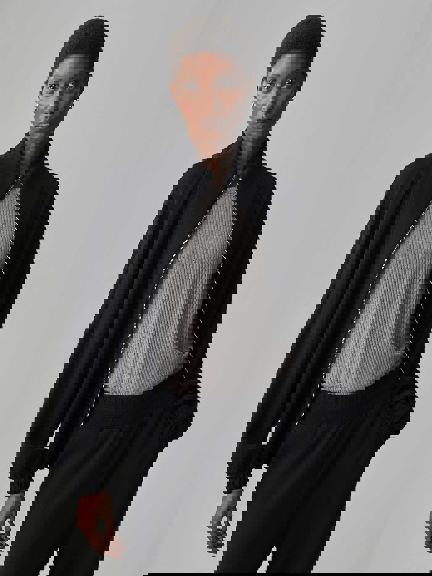 Ashbury Zip-Through Sweat in Black - Oversized Contemporary Sweatshirt