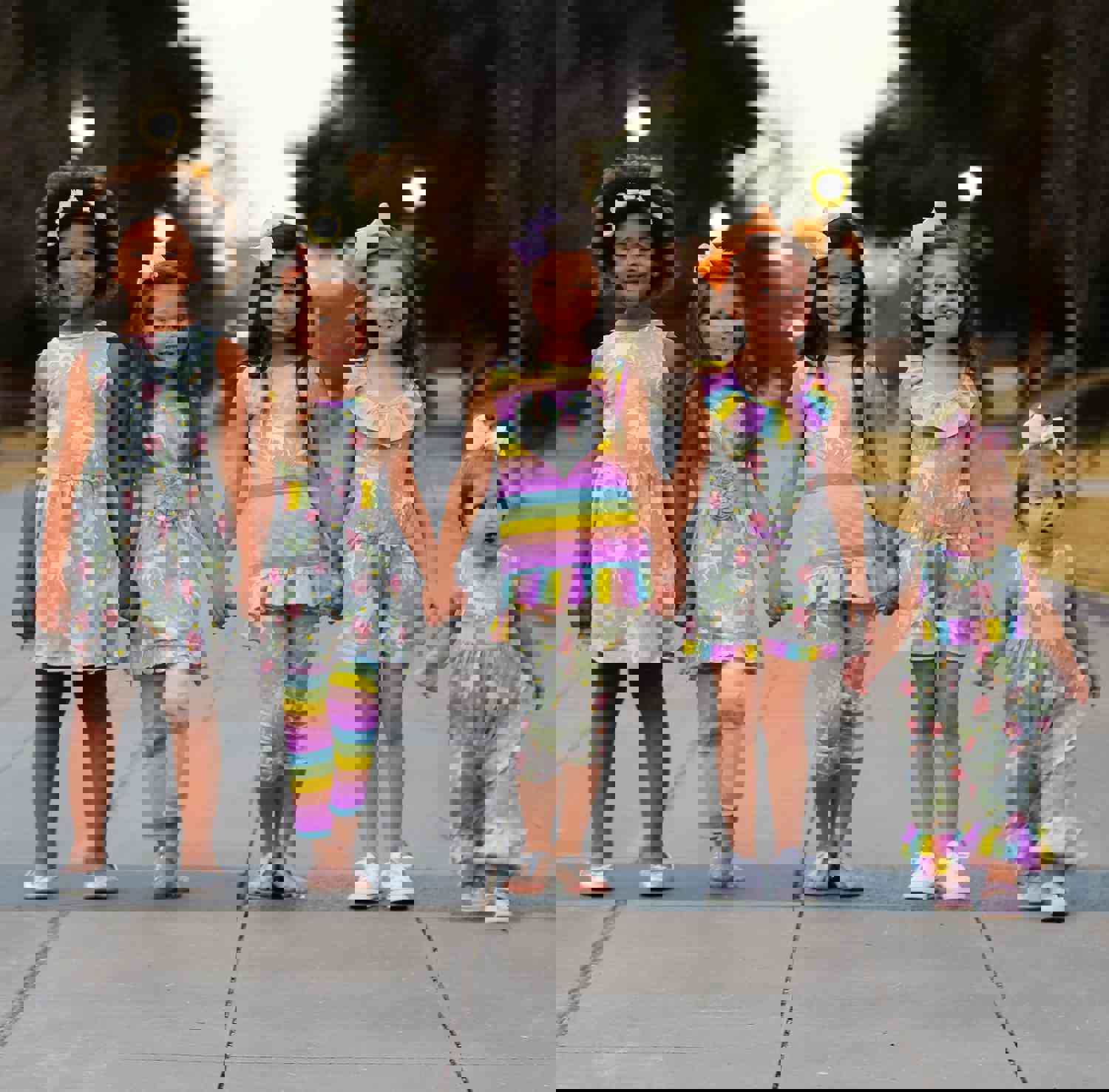 AnnLoren Big Girls Unicorns Rainbow Dress Leggings Boutique Clothing Set