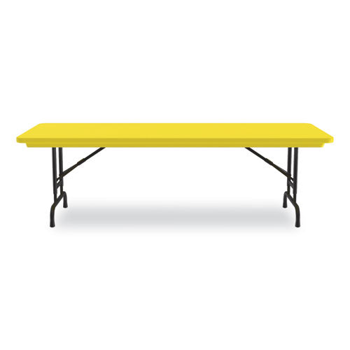 Correll Adjustable Folding Tables Rectangular 60x30x22 To 32 Yellow Top Black Legs