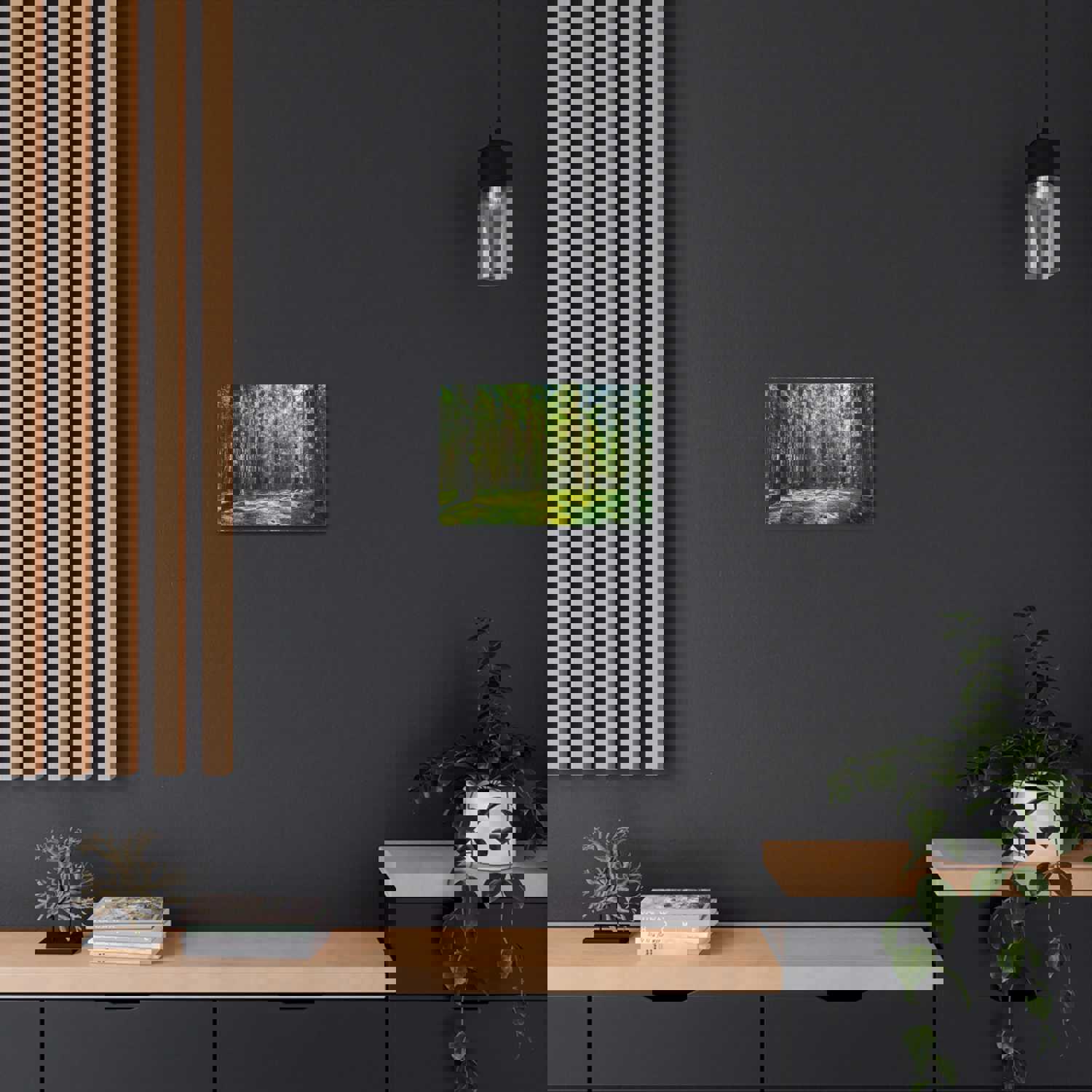 Sunlight Green Forest Tree Nature Wilderness Photography Canvas Wall Art for Home Decor