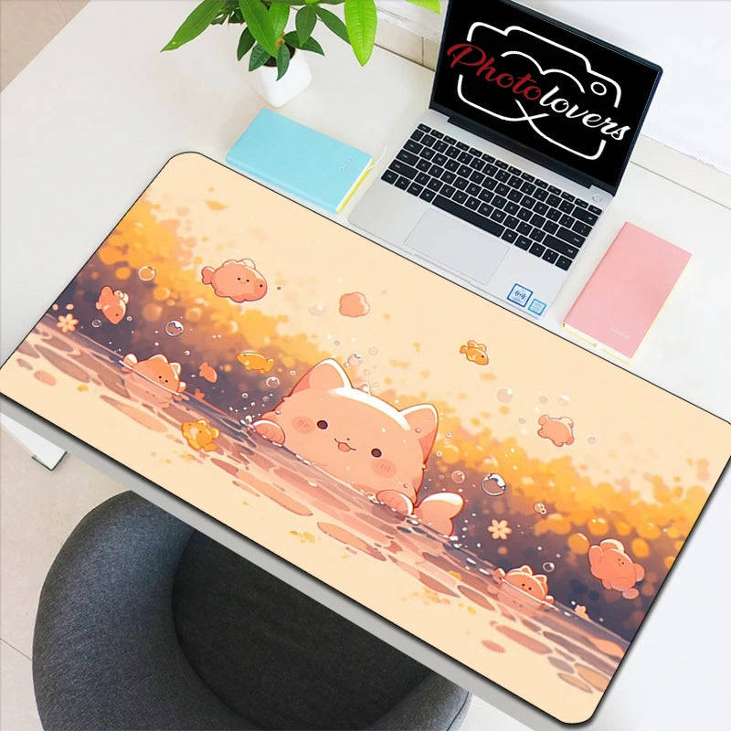Kawaii Kitty Tech Haven - Cute AI Anime Cat Keyboard and Mouse Mat Collection