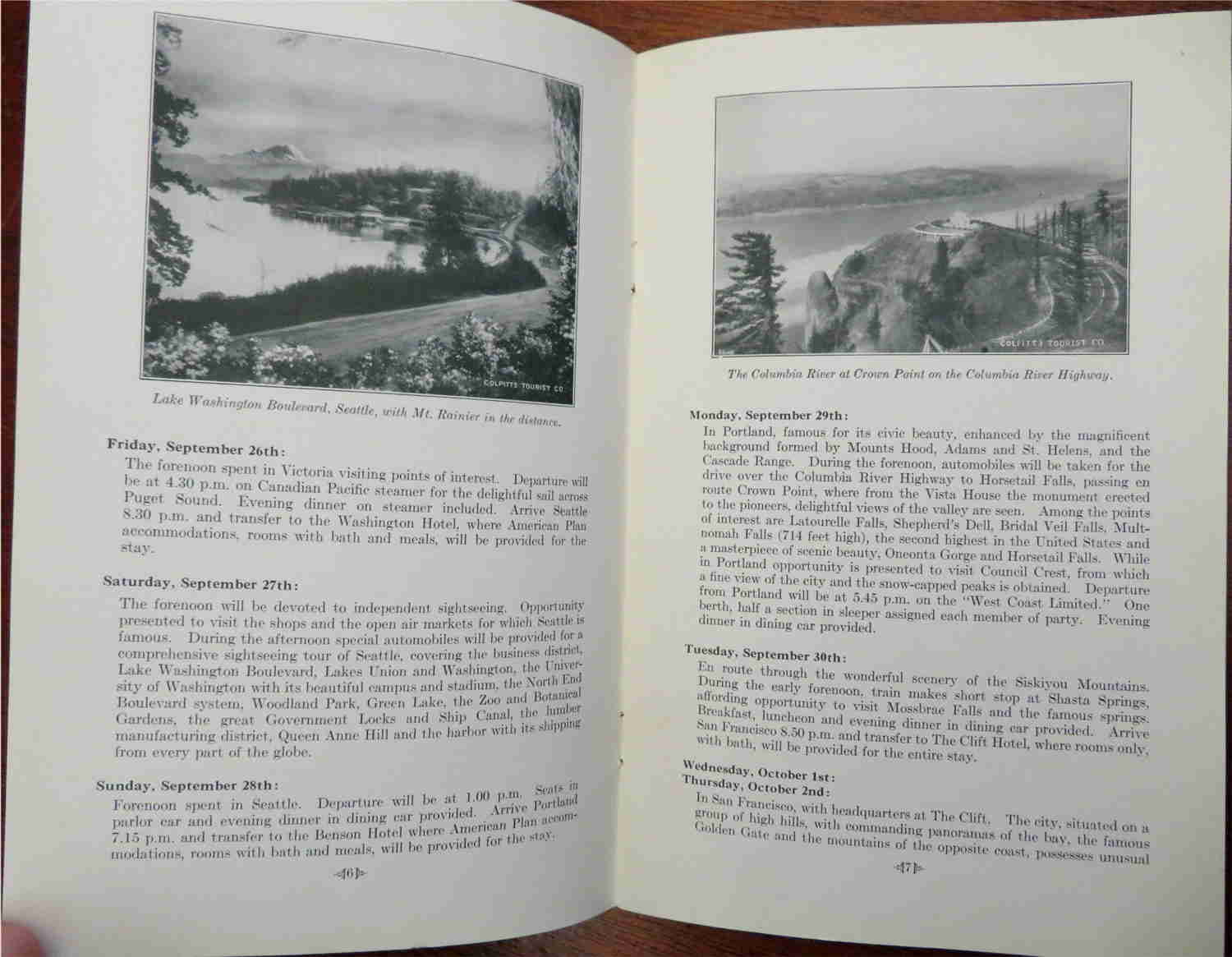 California Tour Colpitts Tourist Company 1930 Itinerary Illustrated Advert Book