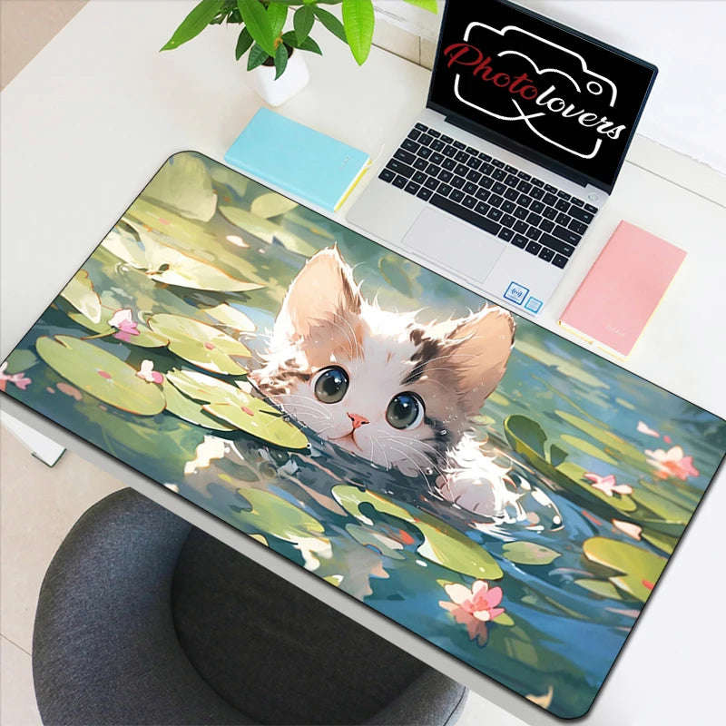Kawaii Kitty Tech Haven - Cute AI Anime Cat Keyboard and Mouse Mat Collection