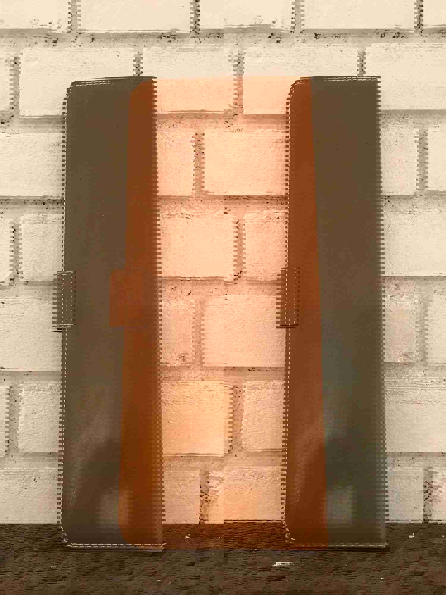 Vintage Travel Tie Case - Brown Faux Leather Necktie Caddy for Men