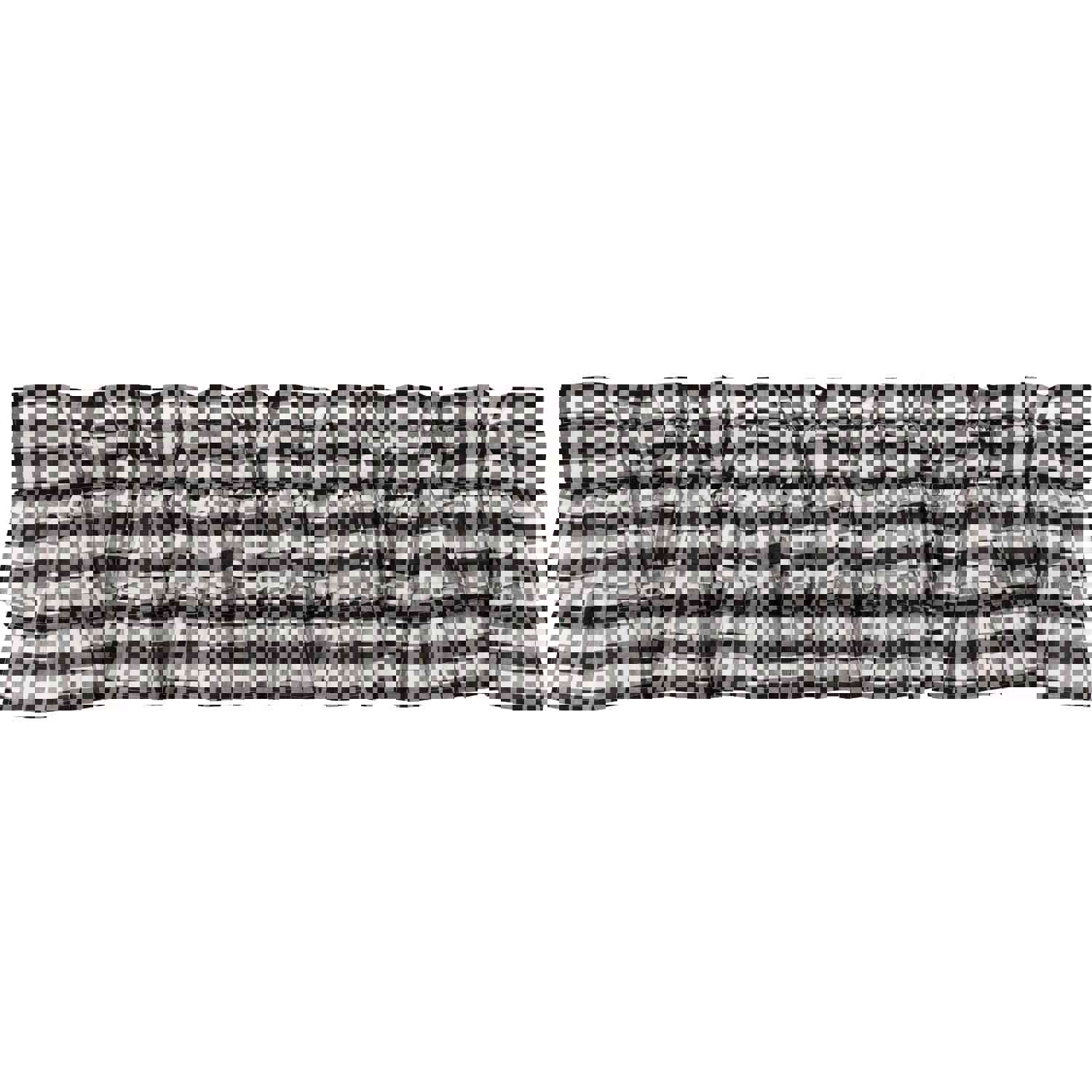 Annie Buffalo Black Check Ruffled Valance 16x72 - Classic Farmhouse Style Window Decoration