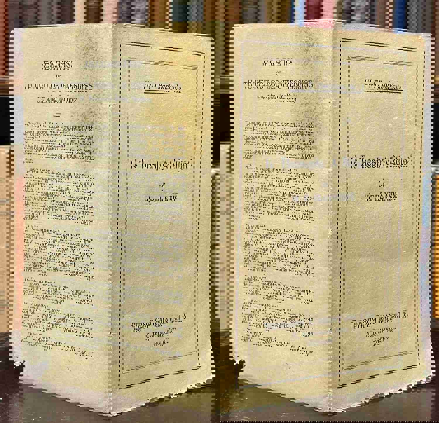 IS THEOSOPHY A RELIGION? - H.P. Blavatsky, 1st Edition 1930 - Lucifer Magazine OCCULT