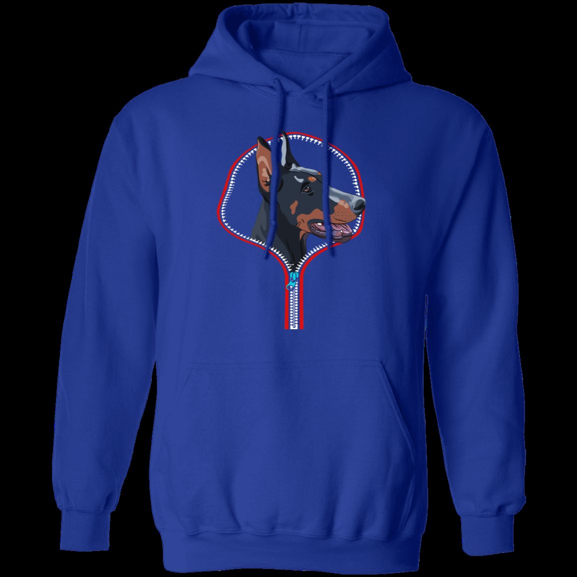 DOBERMAN ZIP-DOWN LADIES Pullover Hoodie - 8 oz, Unisex, Digital Print