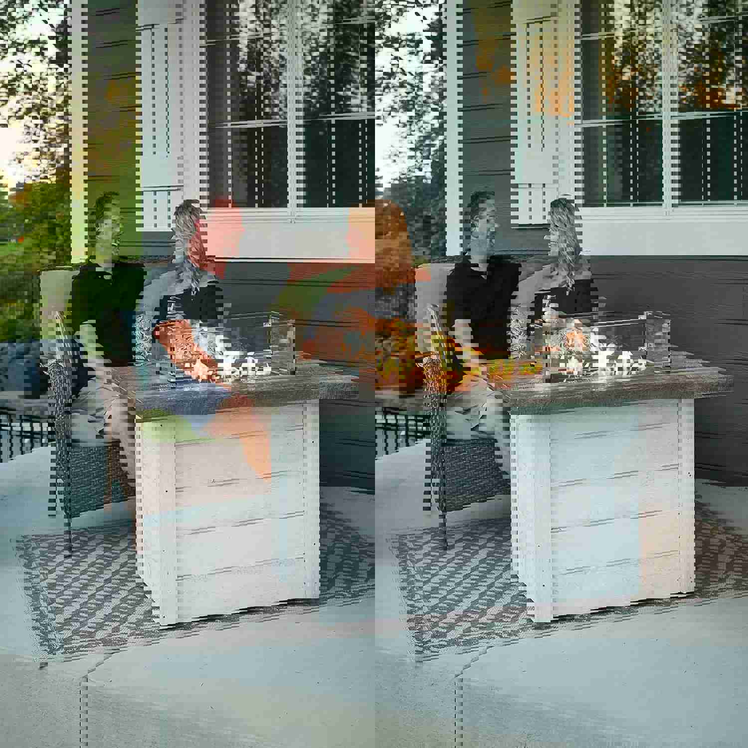 Outdoor Greatroom Co Alcott Rectangular Gas Fire Pit Table