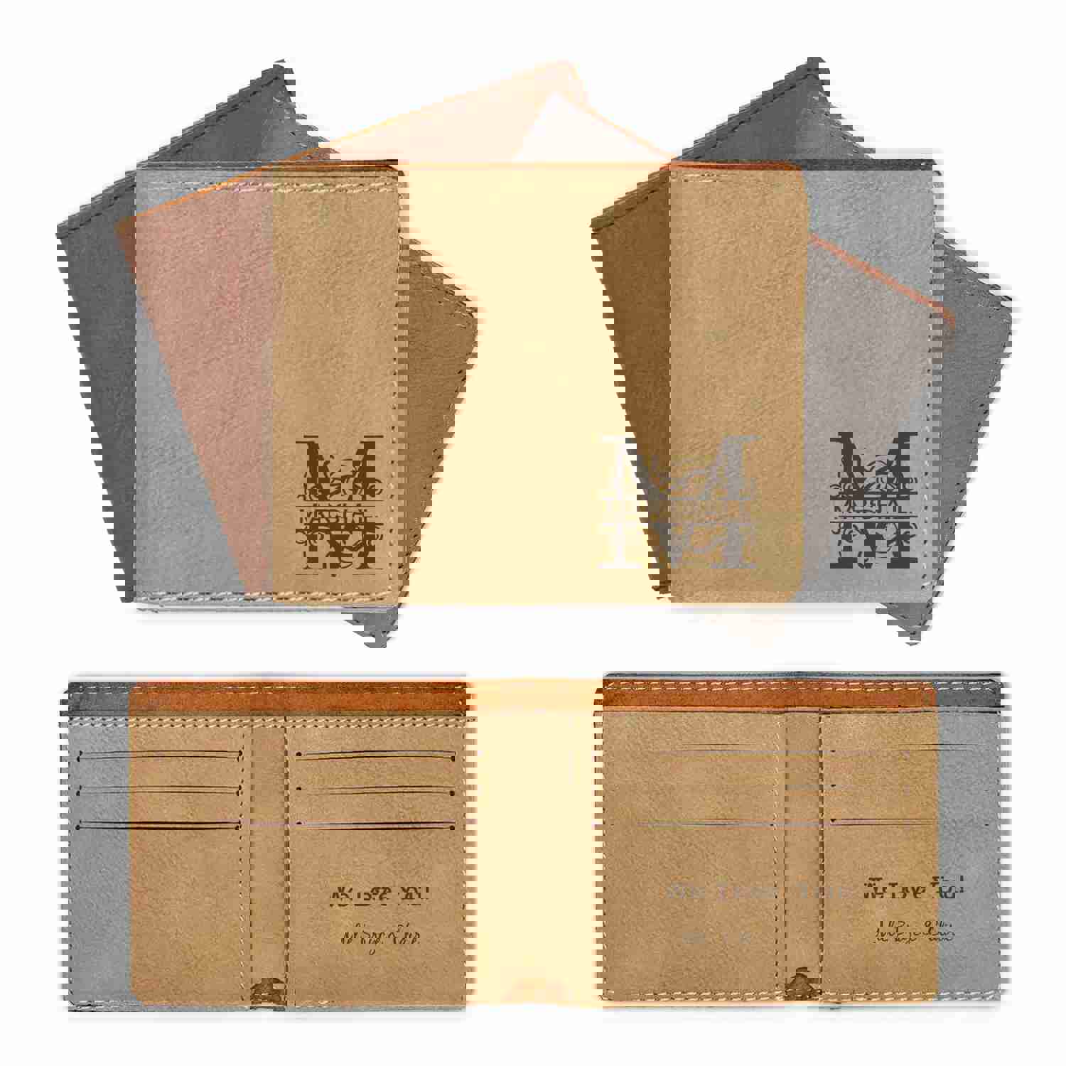 Personalized Engraved Leather Wallet for Men - Custom Gift for Any Occasion