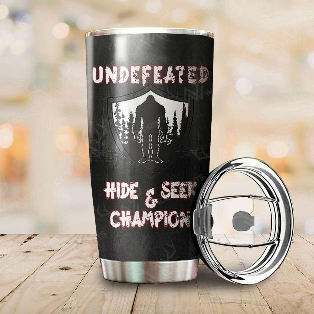 Bigfoot Tumbler Cup 20 oz Undefeated Hide And Seek Champion Travel Mug