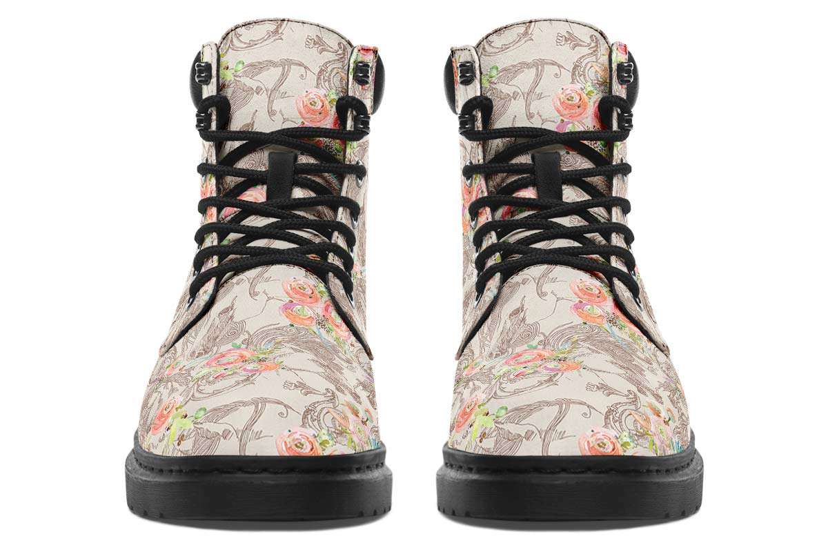 Floral Horse Classic Vibe Boots - Custom Printed Vegan Boots